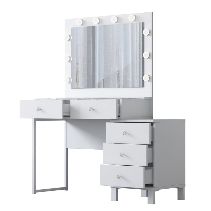 Make-up-bord Wallxpert Isla Shelf BJ150 (120 x 141,8 x 40 cm) Hvid - Hvid - Møbler - Borde - Sminkebord & konsolbord