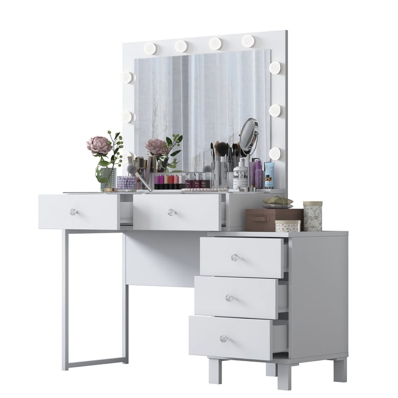 Make-up-bord Wallxpert Isla Shelf BJ150 (120 x 141,8 x 40 cm) Hvid - Hvid - Møbler - Borde - Sminkebord & konsolbord
