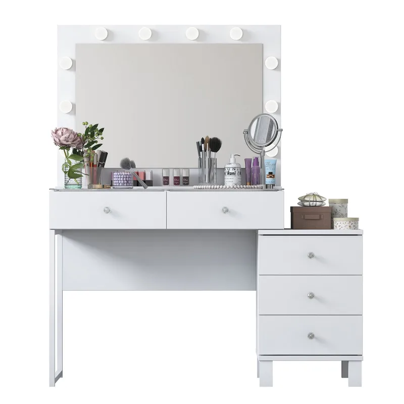 Make-up-bord Wallxpert Isla Shelf BJ150 (120 x 141,8 x 40 cm) Hvid, Hvid