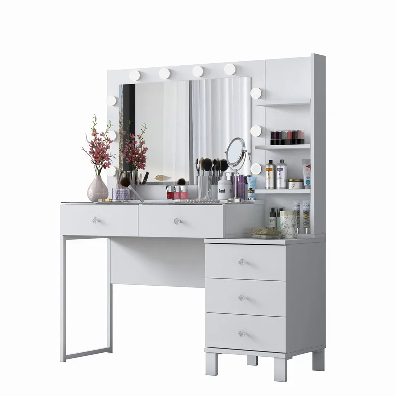 Make-up-bord Wallxpert Isla Shelf BJ194 (120 x 141,8 x 40 cm) Hvid, Hvid