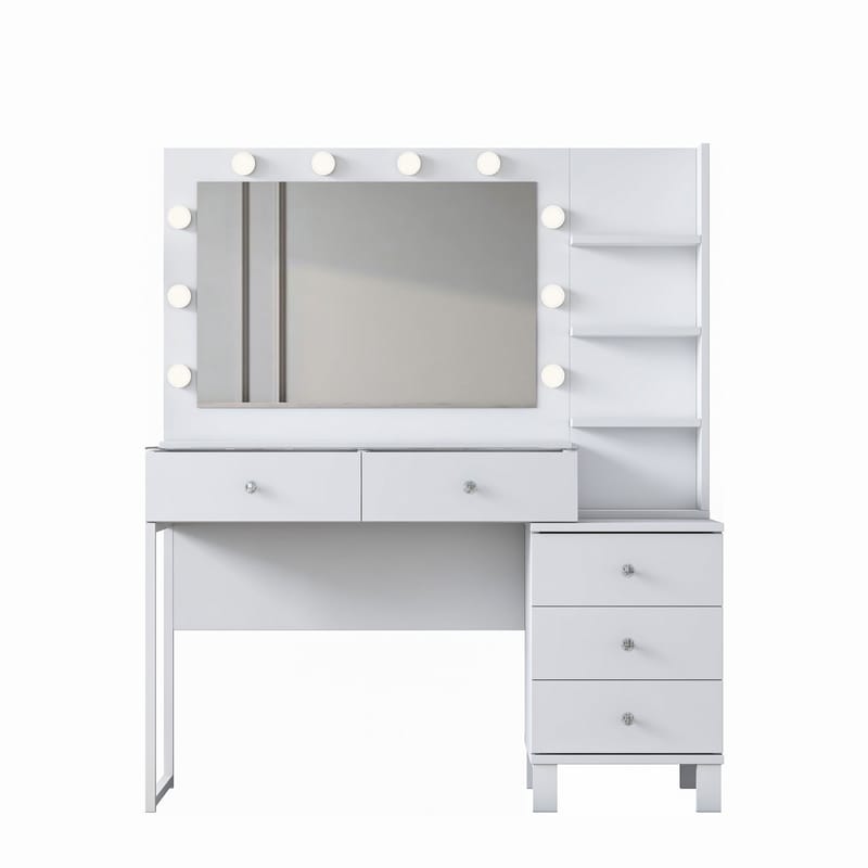 Make-up-bord Wallxpert Isla Shelf BJ194 (120 x 141,8 x 40 cm) Hvid - Hvid - Møbler - Borde - Sminkebord & konsolbord