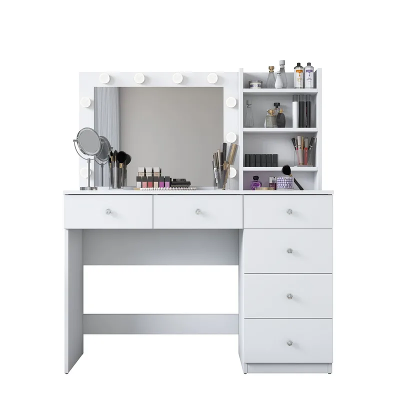 Make-up-bord Wallxpert Juna BJ127 (110 x 141,8 x 40 cm) Hvid, Hvid