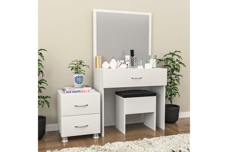 Make-up Table Hvid - Møbler - Borde - Sminkebord & konsolbord - Makeup bord med spejl