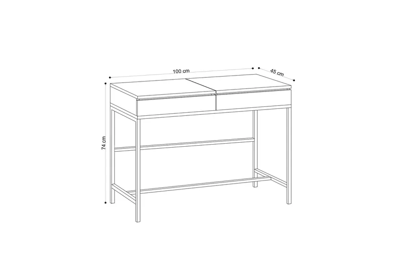 Makeup bord Eg| Sort - Møbler - Borde - Sminkebord & konsolbord - Makeup bord med spejl