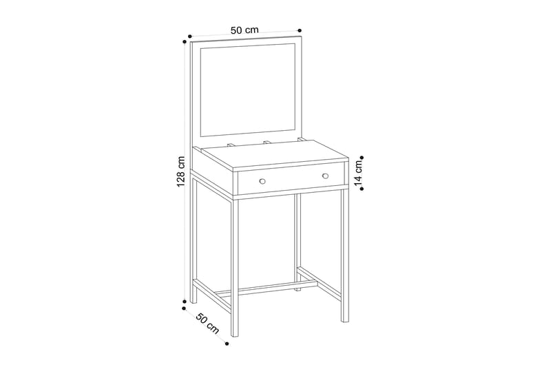 Makeup bord Eg| Sort - Møbler - Borde - Sminkebord & konsolbord - Makeup bord med spejl