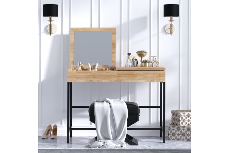 Makeup bord Eg| Sort - Møbler - Borde - Sminkebord & konsolbord - Makeup bord med spejl