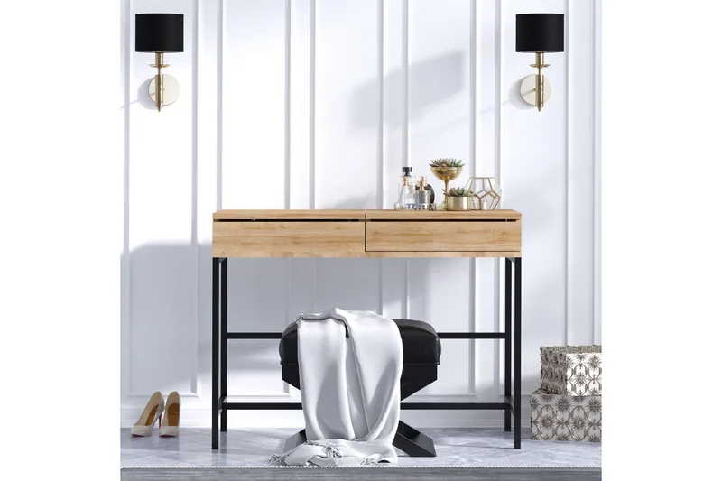 Makeup bord Eg| Sort - Møbler - Borde - Sminkebord & konsolbord - Makeup bord med spejl