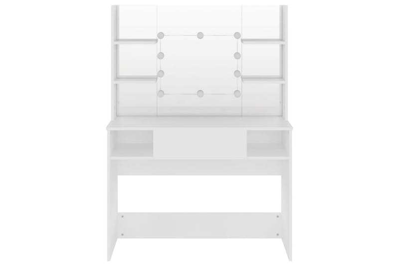 makeupbord med LED-lys 100x40x135 cm MDF hvid - Hvid - Sminkebord & konsolbord