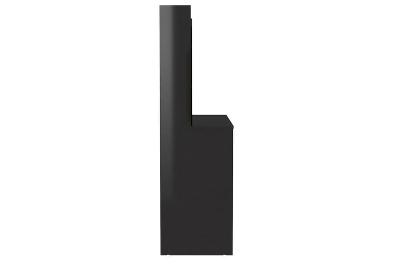 makeupbord med LED-lys 100x40x135 cm MDF skinnende sort - Sort - Møbler - Borde - Sminkebord & konsolbord