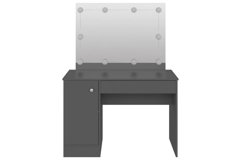 makeupbord med LED-lys 110x55x145 cm MDF grå - Grå - Sminkebord & konsolbord