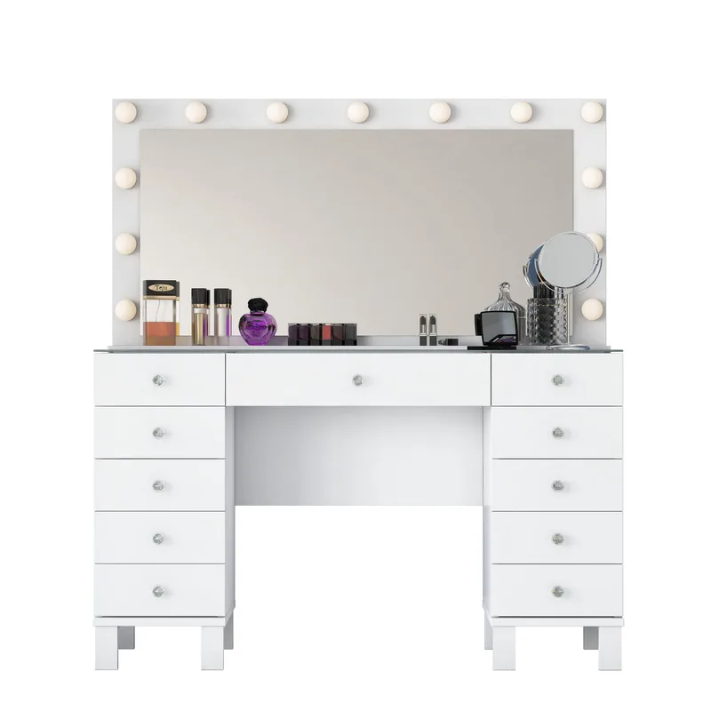 Makeupbord Wallxpert Nyra (120 x 73,6 x 40 cm) Hvid, Hvid