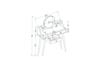 Mamt Sminkebord 90 cm - Hvid - Møbler - Borde - Sminkebord & konsolbord