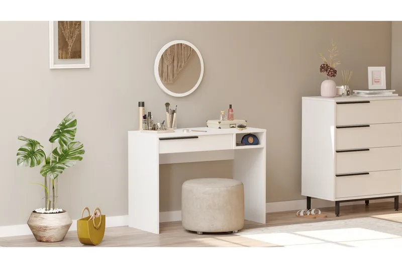 Naho Sminkebord 100 cm, Hvid