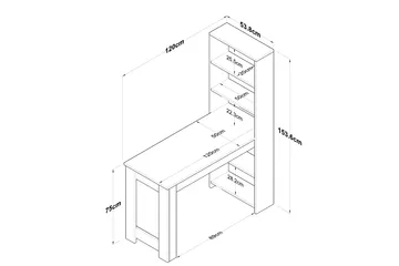 Patwal Sminkebord 120 cm - Valnød finér/Hvid - Møbler - Borde - Sminkebord & konsolbord
