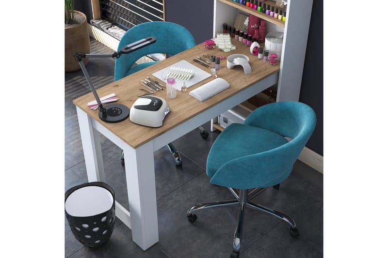 Patwal Sminkebord 120 cm - Valnød finér/Hvid - Møbler - Borde - Sminkebord & konsolbord