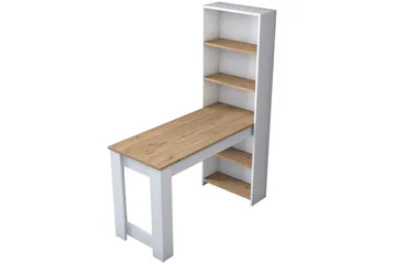 Patwal Sminkebord 120 cm - Valnød finér/Hvid - Møbler - Borde - Sminkebord & konsolbord