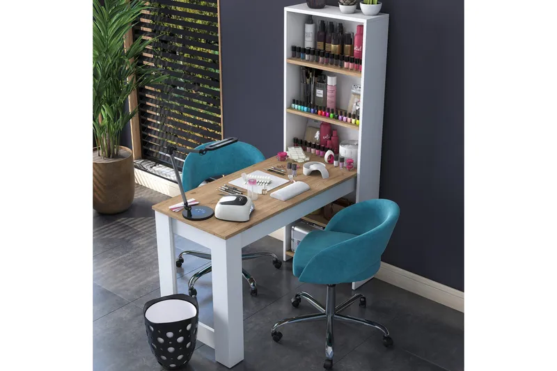 Patwal Sminkebord 120 cm, Valnød finér/Hvid