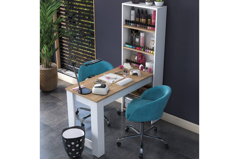 Patwal Sminkebord 120 cm, Valnød finér/Hvid