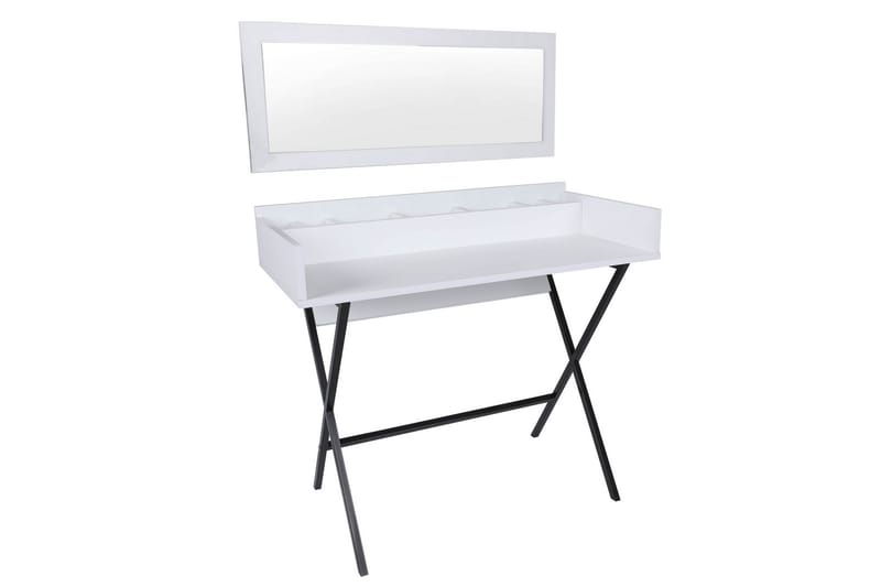 Pyke Makeup bord 100 cm - Hvid/Sort - Sminkebord & konsolbord