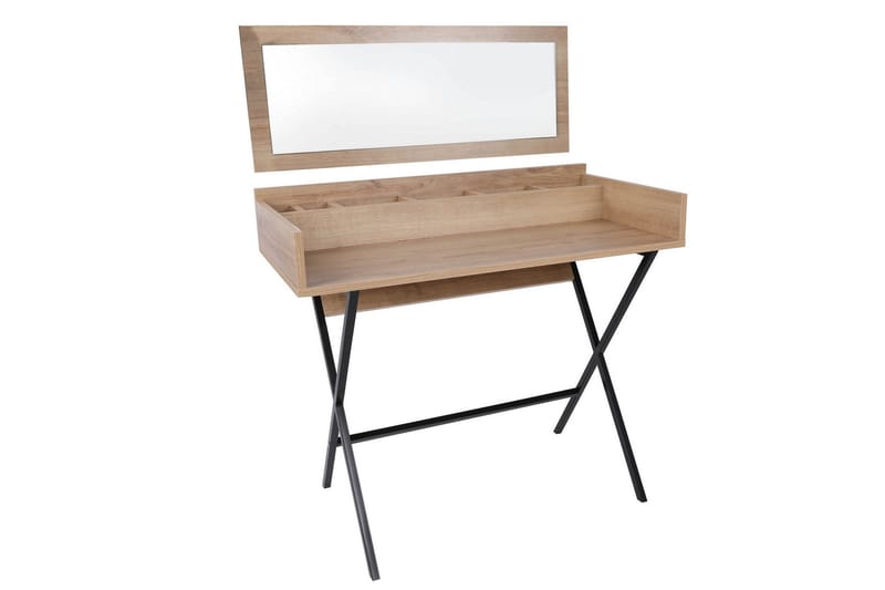 Pyke Makeup bord 100 cm - Natur / sort - Møbler - Borde - Sminkebord & konsolbord