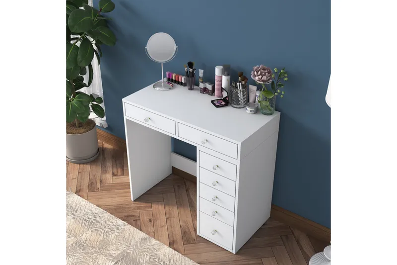 Ramender Sminkebord 90 cm, Hvid