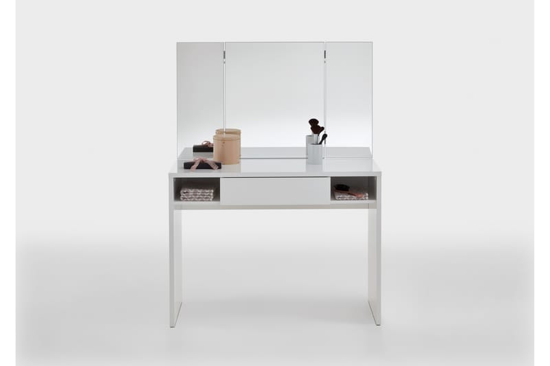 Ridell Sminkebord 100 cm - Hvid - Makeup bord med spejl - Sminkebord & konsolbord