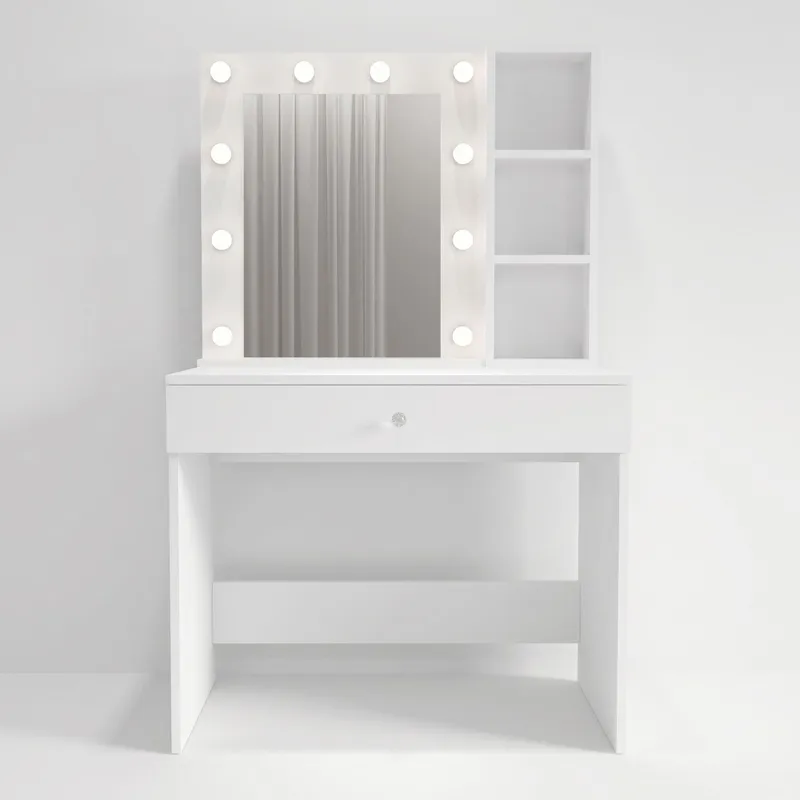 Sminkebord Hanah Home Marlowe (80 x 147 x 42,5 cm) Hvid, Hvid