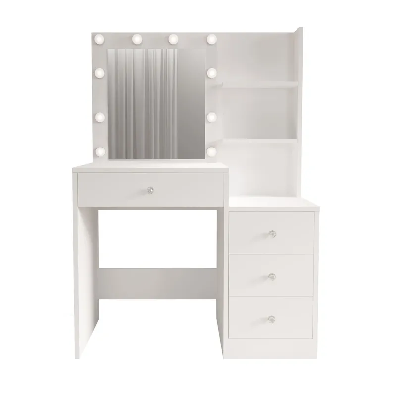 Sminkebord Hanah Home Monelle (69,4 x 135 x 40 cm) Hvid, Hvid