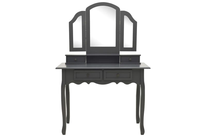 Sminkebordssæt Med Taburet 100x40x146 cm Kejsertræ Grå - Møbler - Borde - Sminkebord & konsolbord