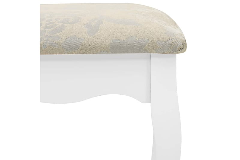 Sminkebordssæt Med Taburet 100x40x146 cm Kejsertræ Hvid - Møbler - Borde - Sminkebord & konsolbord