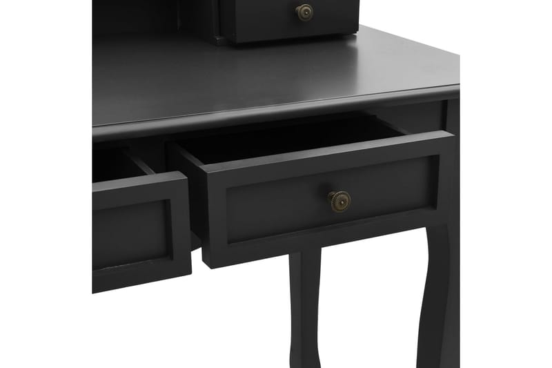 Sminkebordssæt Med Taburet 100x40x146 cm Kejsertræ Sort - Møbler - Borde - Sminkebord & konsolbord