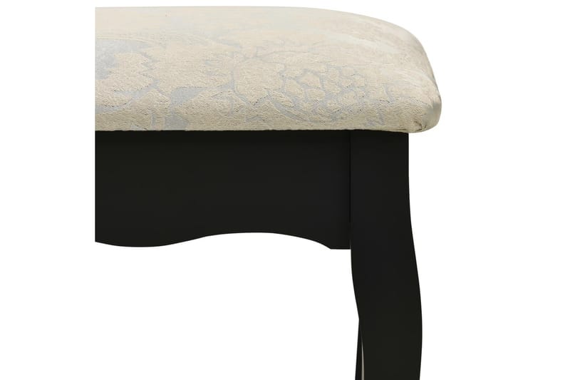 Sminkebordssæt Med Taburet 100x40x146 cm Kejsertræ Sort - Møbler - Borde - Sminkebord & konsolbord