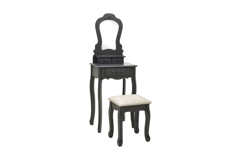 Sminkebordssæt Med Taburet 50x59x136 cm Kejsertræ Grå - Møbler - Borde - Sminkebord & konsolbord