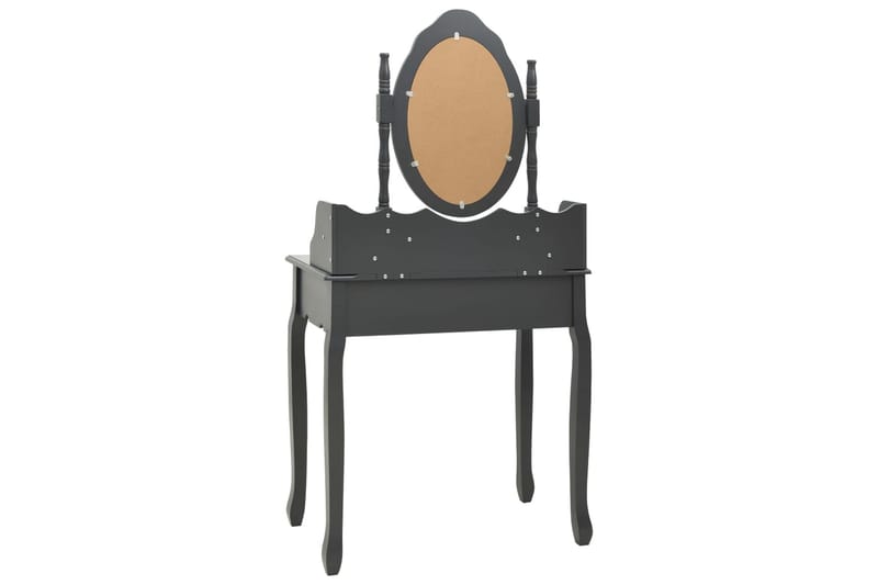 Sminkebordssæt Med Taburet 75x69x140 cm Kejsertræ Grå - Makeup bord med spejl - Sminkebord & konsolbord