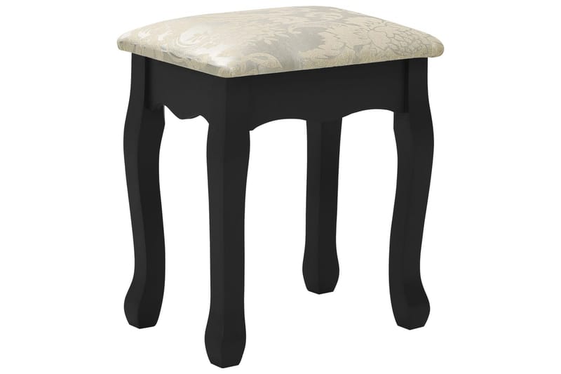 Sminkebordssæt Med Taburet 75x69x140 cm Kejsertræ Sort - Møbler - Borde - Sminkebord & konsolbord