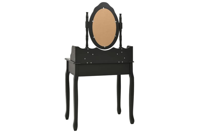Sminkebordssæt Med Taburet 75x69x140 cm Kejsertræ Sort - Møbler - Borde - Sminkebord & konsolbord