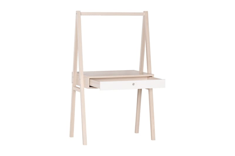 Spot Skrivebord med Opbevaring og Skuffer i Træ - Hvid|Beige - Møbler - Borde - Kontorbord - Skrivebord