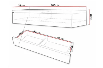 Staffin Sminkbord 100x38 cm - Sort - Møbler - Borde - Sminkebord & konsolbord