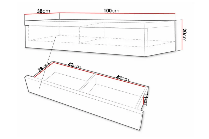 Staffin Sminkbord 100x38 cm - Sort - Møbler - Borde - Sminkebord & konsolbord