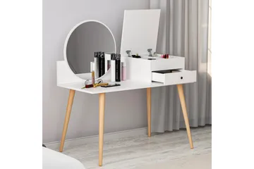 Straat Sminkbord 120x96 cm Hvid - Hanah Home - Møbler - Borde - Sminkebord & konsolbord