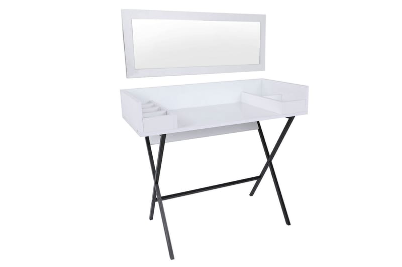 Timiza Makeup bord 100 cm - Hvid/Sort - Sminkebord & konsolbord