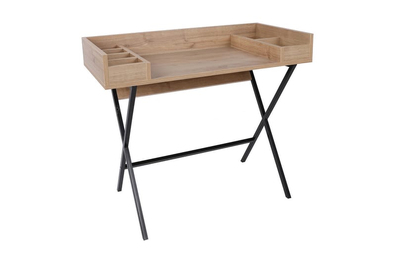 Timiza Makeup bord 100 cm - Valnød / sort - Møbler - Borde - Sminkebord & konsolbord