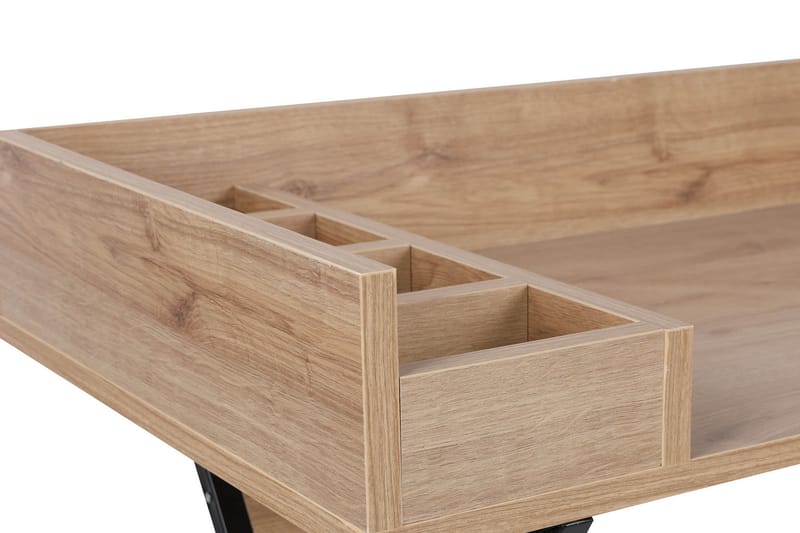 Timiza Makeup bord 100 cm - Valnød / sort - Møbler - Borde - Sminkebord & konsolbord