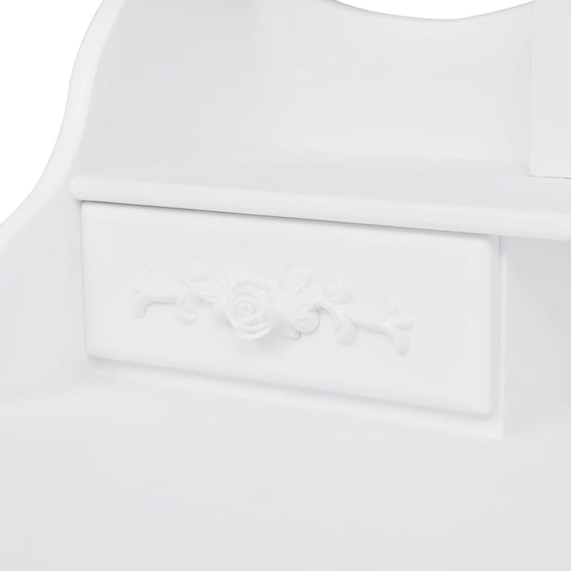 Toiletbord Med Taburet Og 3 Spejle Hvid - Hvid - Sminkebord & konsolbord