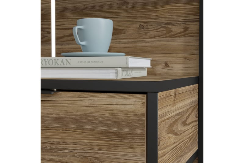 Vergina Makeupbord 110 cm - Brun/Sort - Møbler - Borde - Sminkebord & konsolbord - Makeup bord med spejl