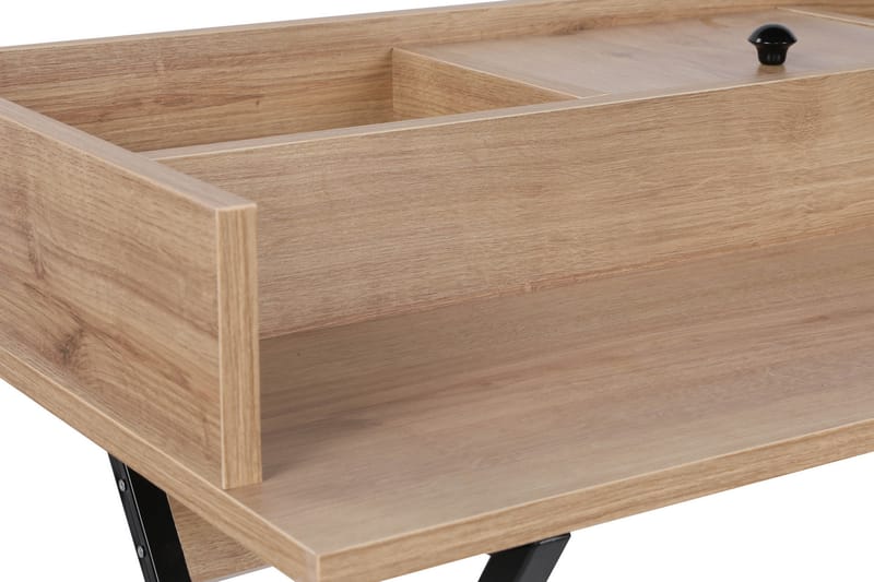 Weesolo Makeup bord  100 cm - Valnød / sort - Møbler - Borde - Sminkebord & konsolbord - Makeup bord med spejl