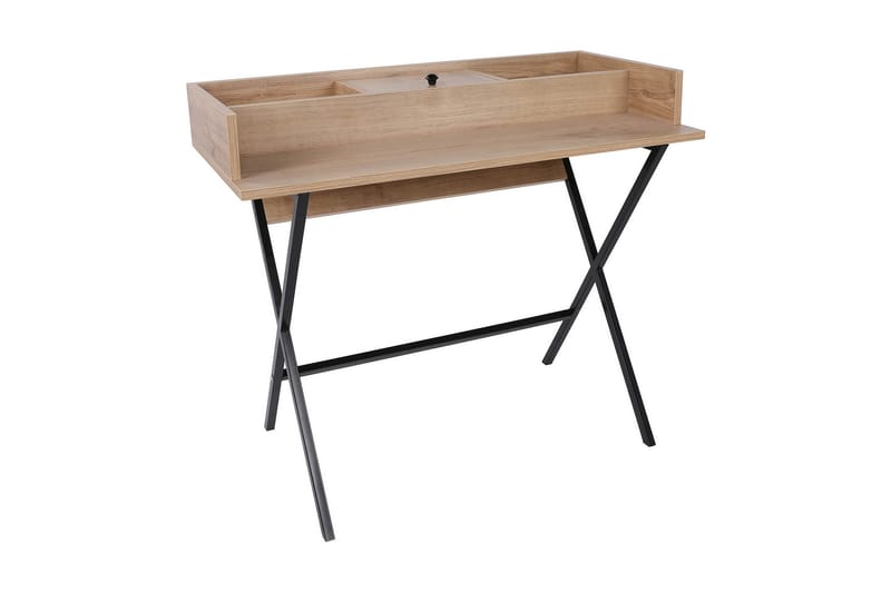 Weesolo Makeup bord  100 cm - Valnød / sort - Møbler - Borde - Sminkebord & konsolbord - Makeup bord med spejl