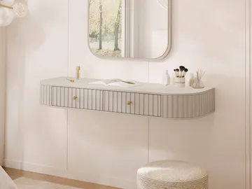 sminkebord Toiletbord SEPIROZ 2S beige - Møbler - Borde - Sminkebord & konsolbord