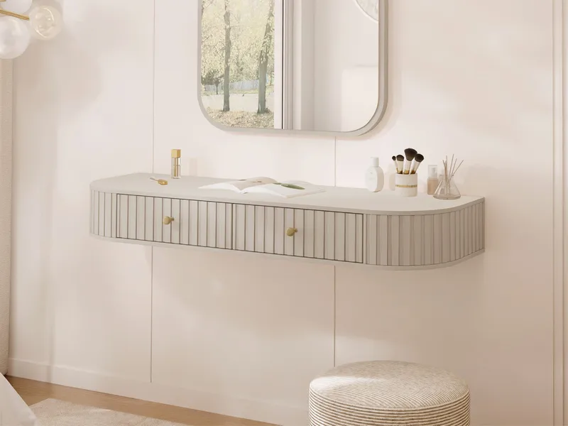 sminkebord Toiletbord SEPIROZ 2S beige - Møbler - Borde - Sminkebord & konsolbord