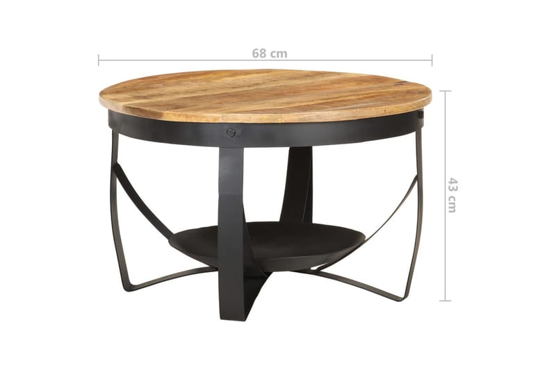sofabord Ø68x43 cm ru mangotræ - Brun - Møbler - Borde - Sofabord
